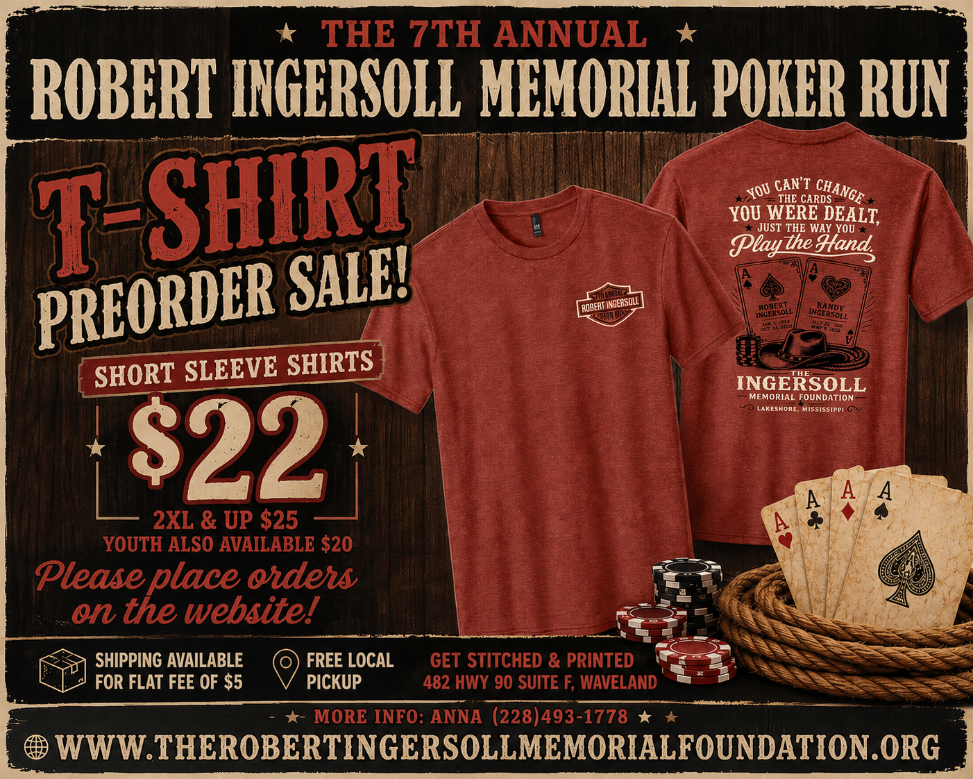 2026 7th Annual Poker Run Shirt SHORT SLEEVE